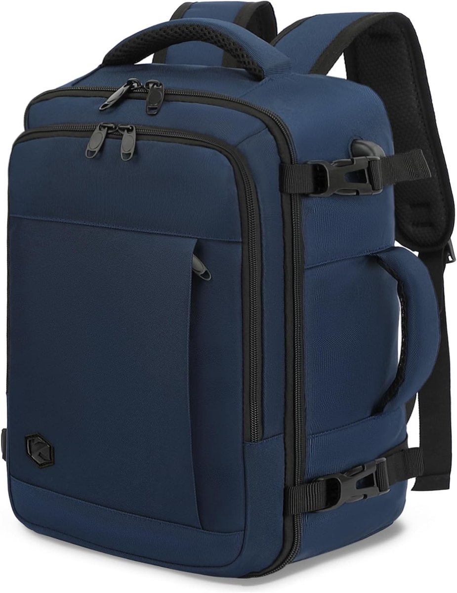 SnelShoppen - 40x30x20 Cabin Luggage Backpack - Handbagage Rugzak voor Ryanair, EasyJet, Eurowings, Wizz Air - 24L - Voor 15.6 Inch Laptop - Diepblauw