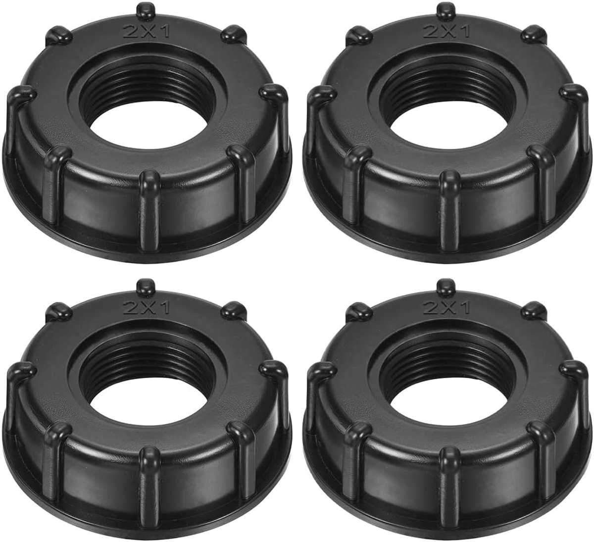 SnelShoppen - 4 Stuks IBC Adapter Caps 1 Inch voor IBC Connector, Tank Adapter voor IBC Tongue Valve 1000 Litres, Levensmiddelenveilig, Lekvrij, Eenvo