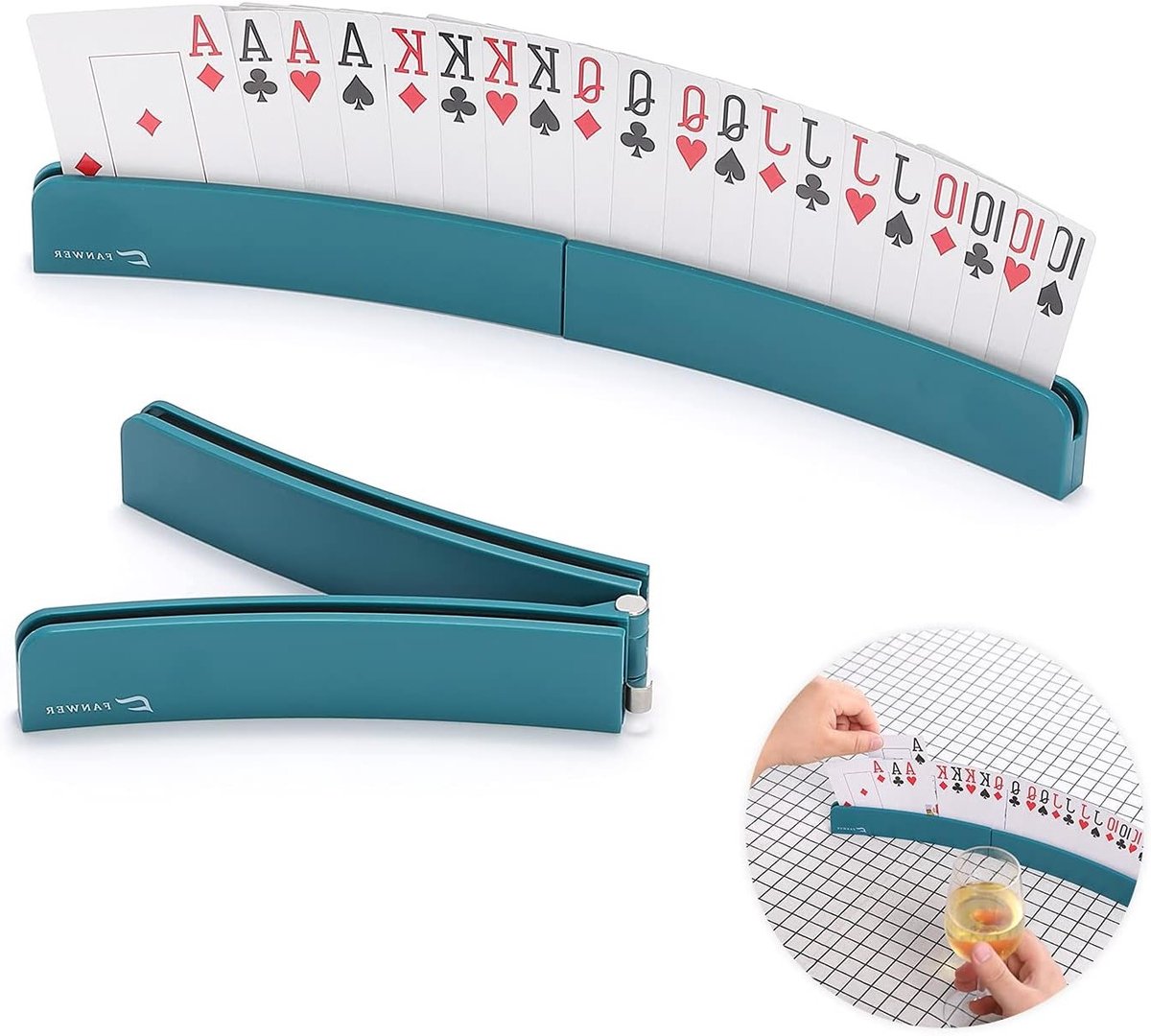 Vouwbare Kaart Houder voor Spelletjes, Handenvrije Kaart Organizer voor Senioren en Mensen met Beperkingen, Ideaal voor Kaartspellen en Overzichtelijk Spelen