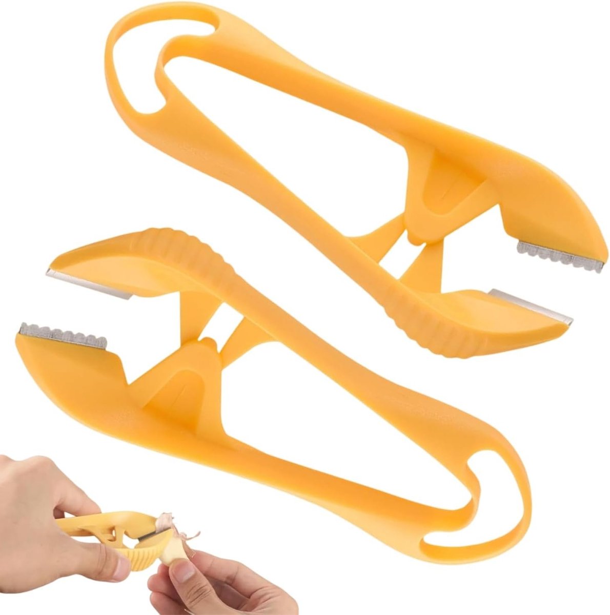 Handige Knoflookschiller en Tangen Set - 2 Stuks, Rvs Knoflook Peelers voor Makkelijk Schillen en Geurvrij Gebruik, Ideaal Keuken Gadget