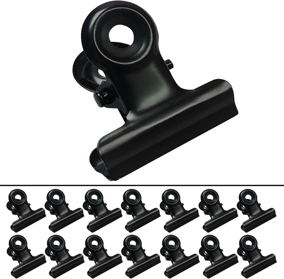 SnelShoppen - 14PCS Bulldog Clips 31mm Zwarte Papieren Binder Klemmen voor Thuis en Kantoor - Sterke Metaal Bestanden Klemmen, Ideaal voor Organiseren