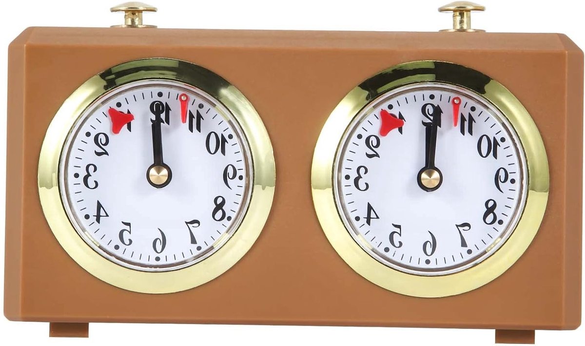 Schaakhorloge Mechanisch - Spel Timer - Spel Momenten - Geen Batterij Nodig - 15 x 5.5 x 9 cm
