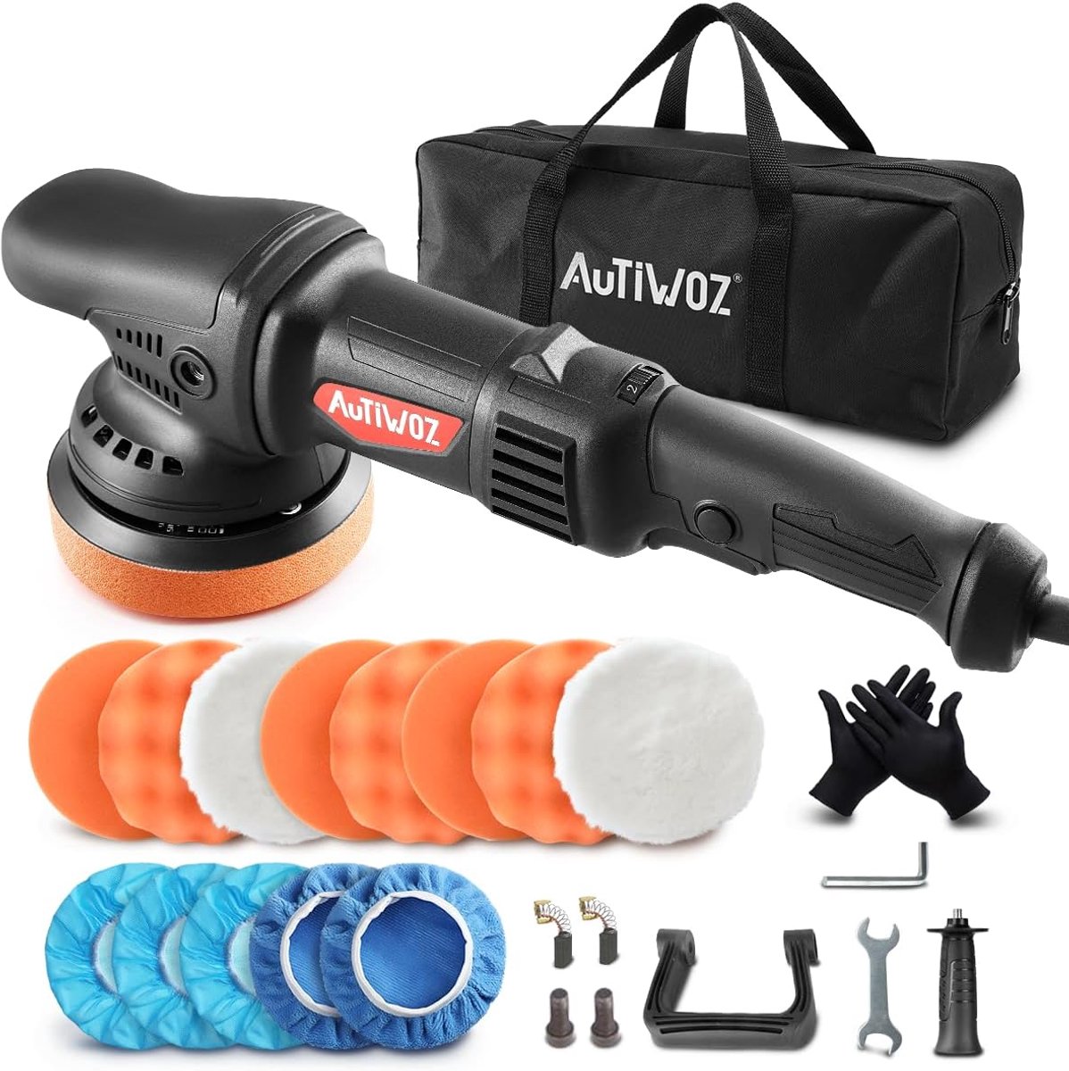 SnelShoppen - Orbital Polishing Machine 920W, Eccentric Polisher Set met 125mm Polijstpad, 6 Snelheden tot 5800RPM voor Auto's, Botens en Motorfietsen