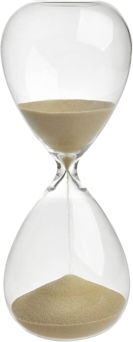 SnelShoppen - Decoratieve Zandloper 15 Minuten, Glas, Gouden Zand, Interieur Accessoire, 19 cm Hoog, Voor Woonkamer en Kantoor