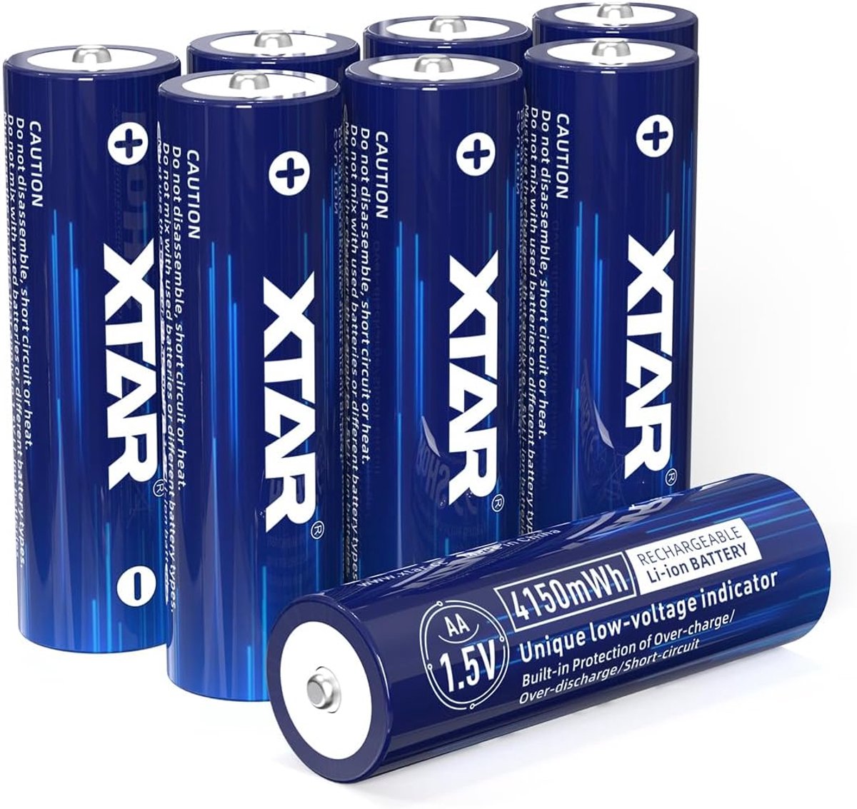 SnelShoppen - 8x Oplaadbare AA Batterijen 1.5V 4150mAh met 2 Opbergdozen - Ideaal voor Camera's, Speelgoed, Huishoudelijk Gebruik en Meer