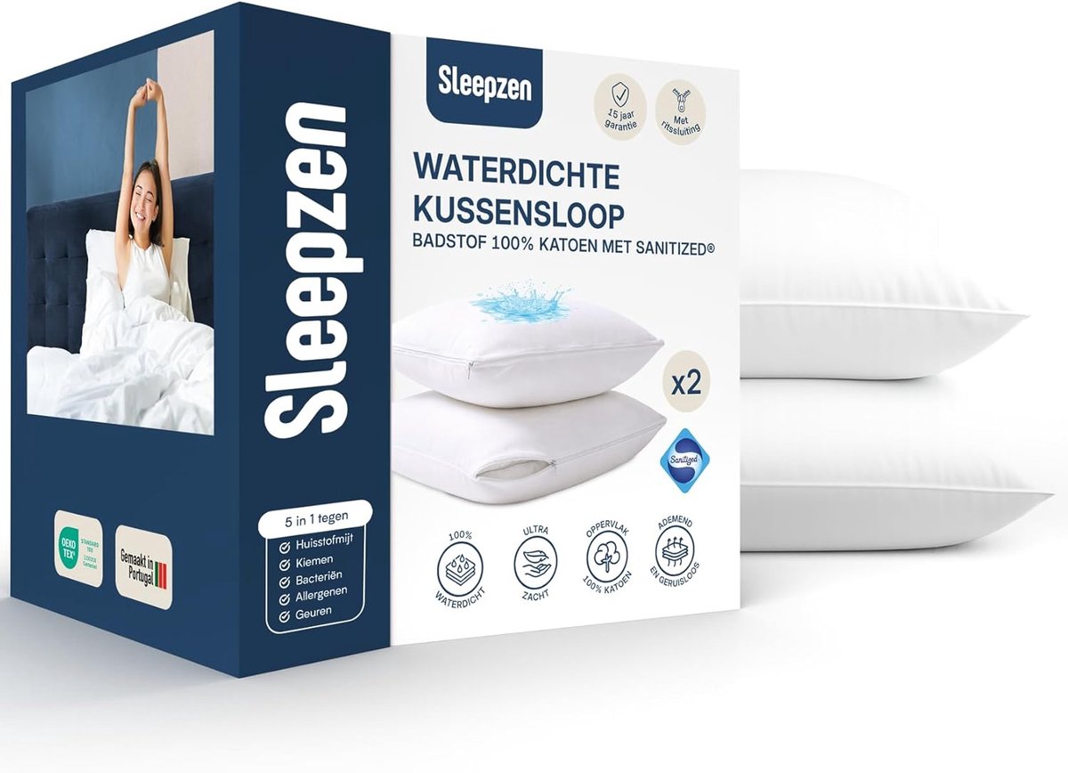 SnelShoppen - Waterproof Kussenhoezen 30 x 50 cm - 2 Stuks - Kussenbeschermers - 100% Katoen Bi-Ome Molton - Antimijt, Antibacterieel, Hypoallergeen -