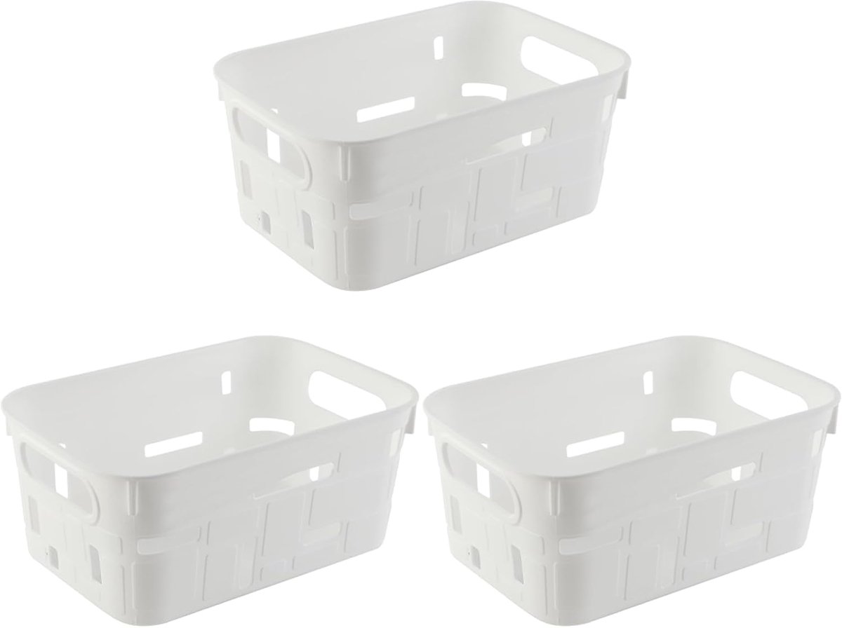 SnelShoppen - Opbergdozen Set van 3 - Badkamerorganizer, Keuken Organizer - 19,5 x 12,5 x 8 cm - Multifunctioneel voor Cosmetica, Toiletartikelen, Keu