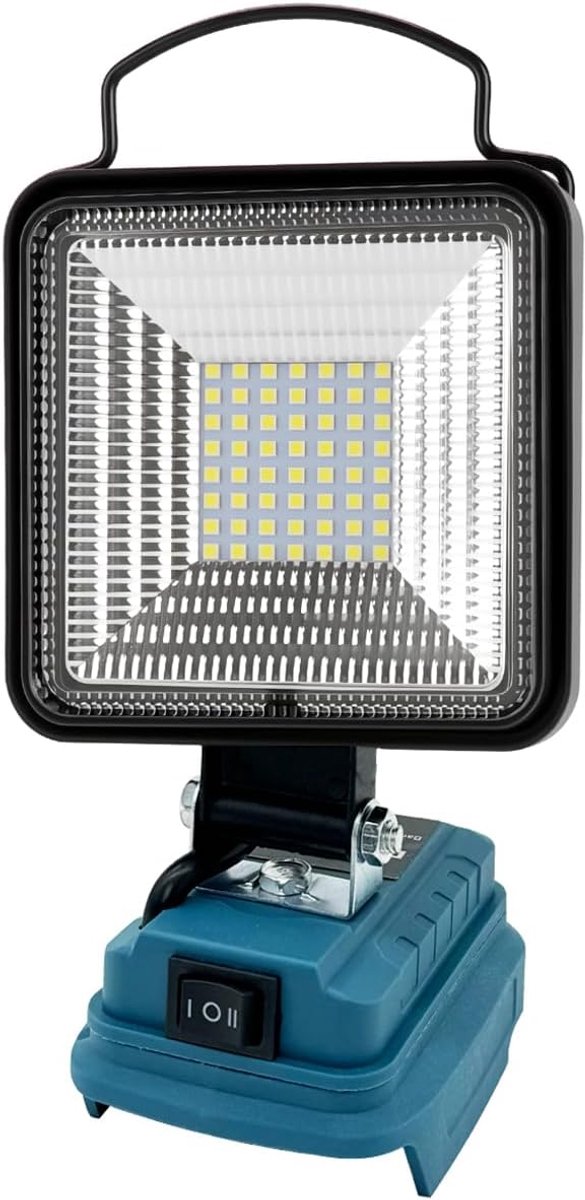 SnelShoppen - Acculamp voor Makita 18V accu, 48W LED werklamp 4800LM zonder batterij, met 2 USB poorten voor camping, autoreparaties, noodgevallen, ve