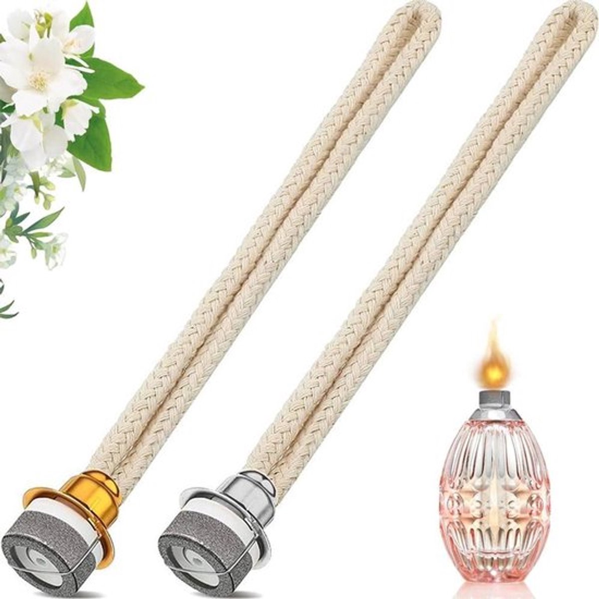 Lont voor olielampen - Katalytische brander voor geurlampen - Accessoires voor geurlamp - Aromatherapie 2 stuks