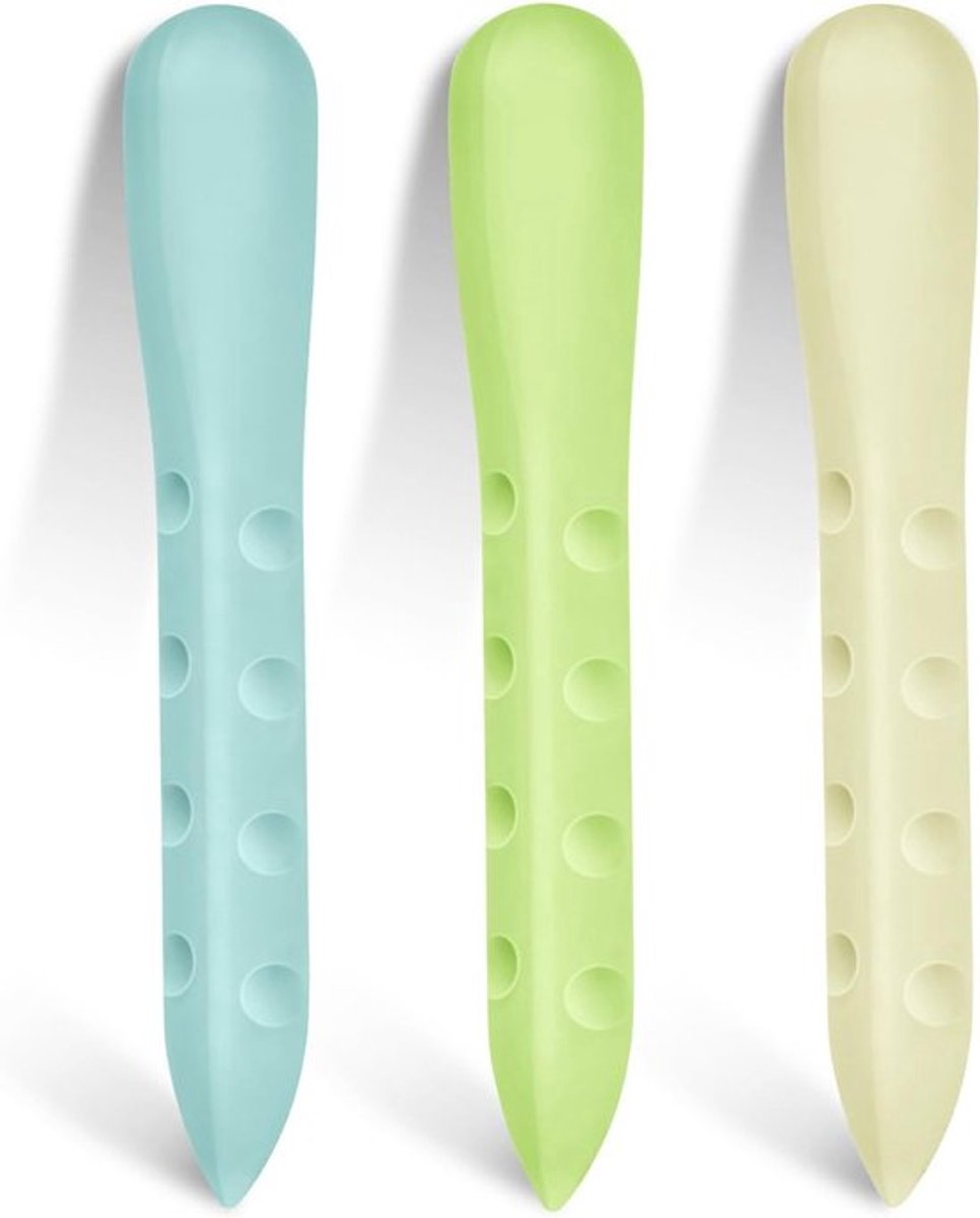 Driehoekige Gum Set van 3 Stuks, Grip Rubber Gummen voor School, Kantoor en Schilderen (Blauw, Groen, Geel)