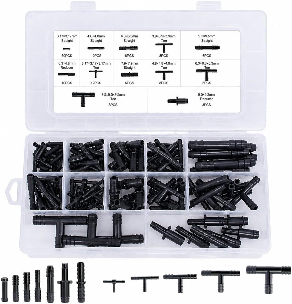 SnelShoppen - T-verbindingsstuk Slangverbindingsset 113 Stuks T-Slangverbinders Assortiment Auto 12 Maten Irrigatieaansluitset Tuinslang Slangverbinde