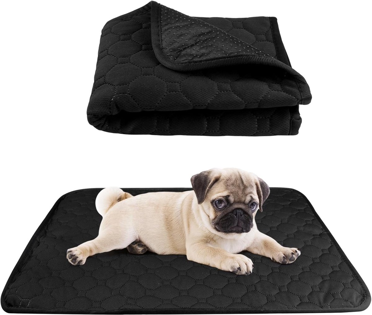 SnelShoppen - Herbruikbare Dog Training Pads Wasbare Honden Urine Mat | Absorberende Waterdichte Niet-Slip Mat voor Auto, Bank, Vloer, 60 x 45 cm, Zwa