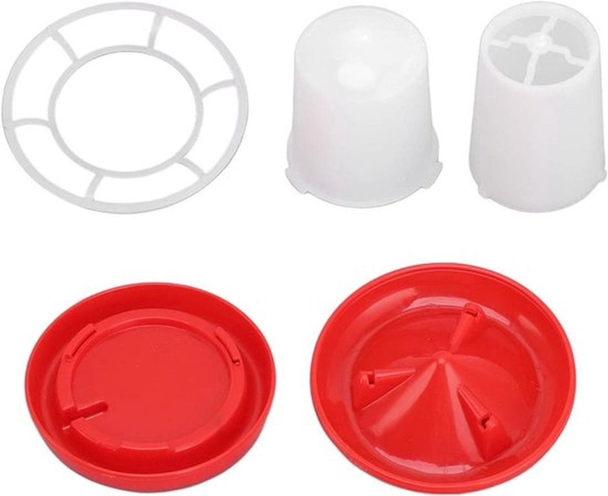 Voer- en drinkbakset voor pluimvee, duurzaam en geschikt voor kippen, kwartels en eenden - binnen en buiten - 160g/160ML capaciteit.