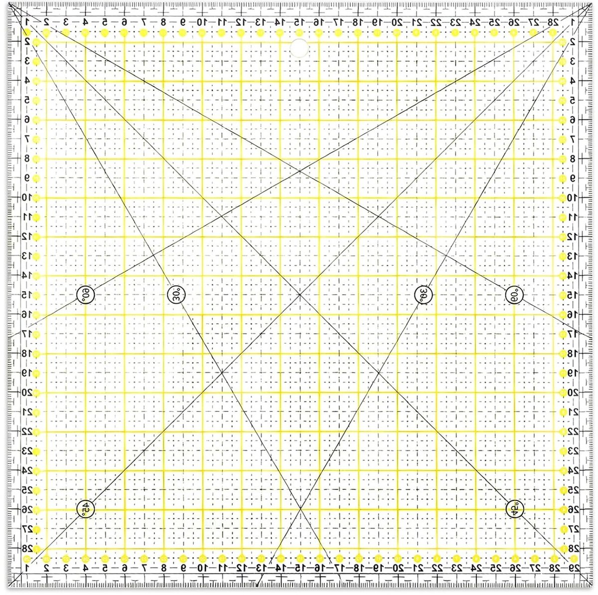 Patchwork liniaal 30 x 30 cm voor naaien, quilten en handwerk - Naaien accessoires en knutselmaterialen