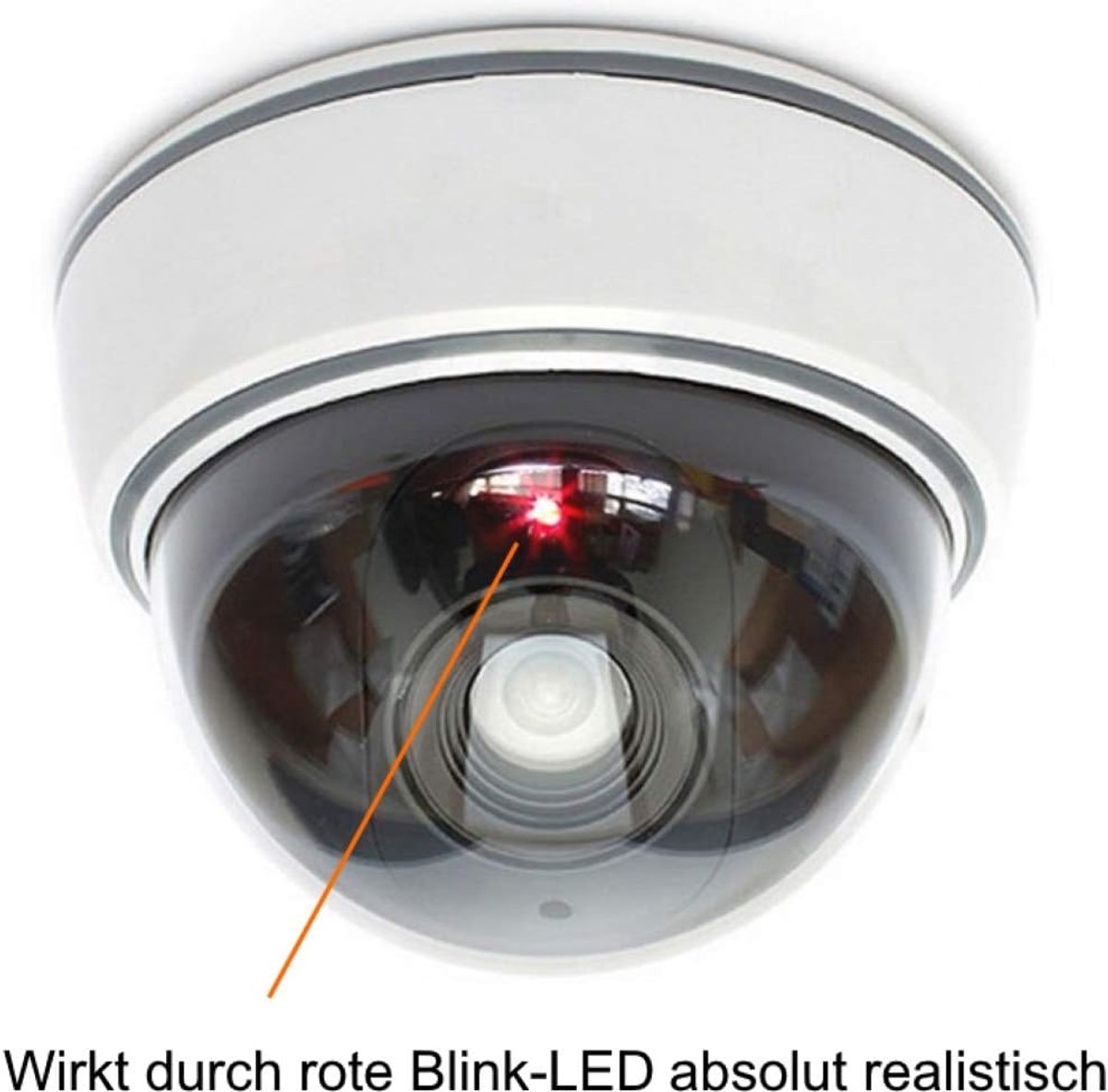 SnelShoppen - Dummy Camera Beveiligingscamera met Lens en Rode LED Licht - Realistische Fake Camera voor Binnen en Buiten - Waterproof - 9.5cm x 6.8cm