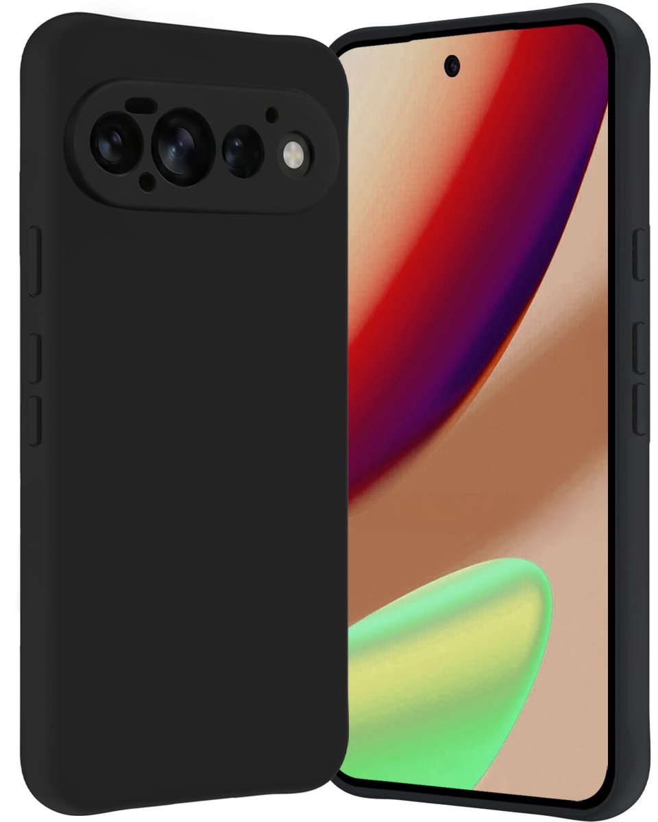 Hoes - Geschikt voor Google Pixel 11 Pro - Sterk & Shockproof - Hoesje Cover - Siliconen Case - Zwart