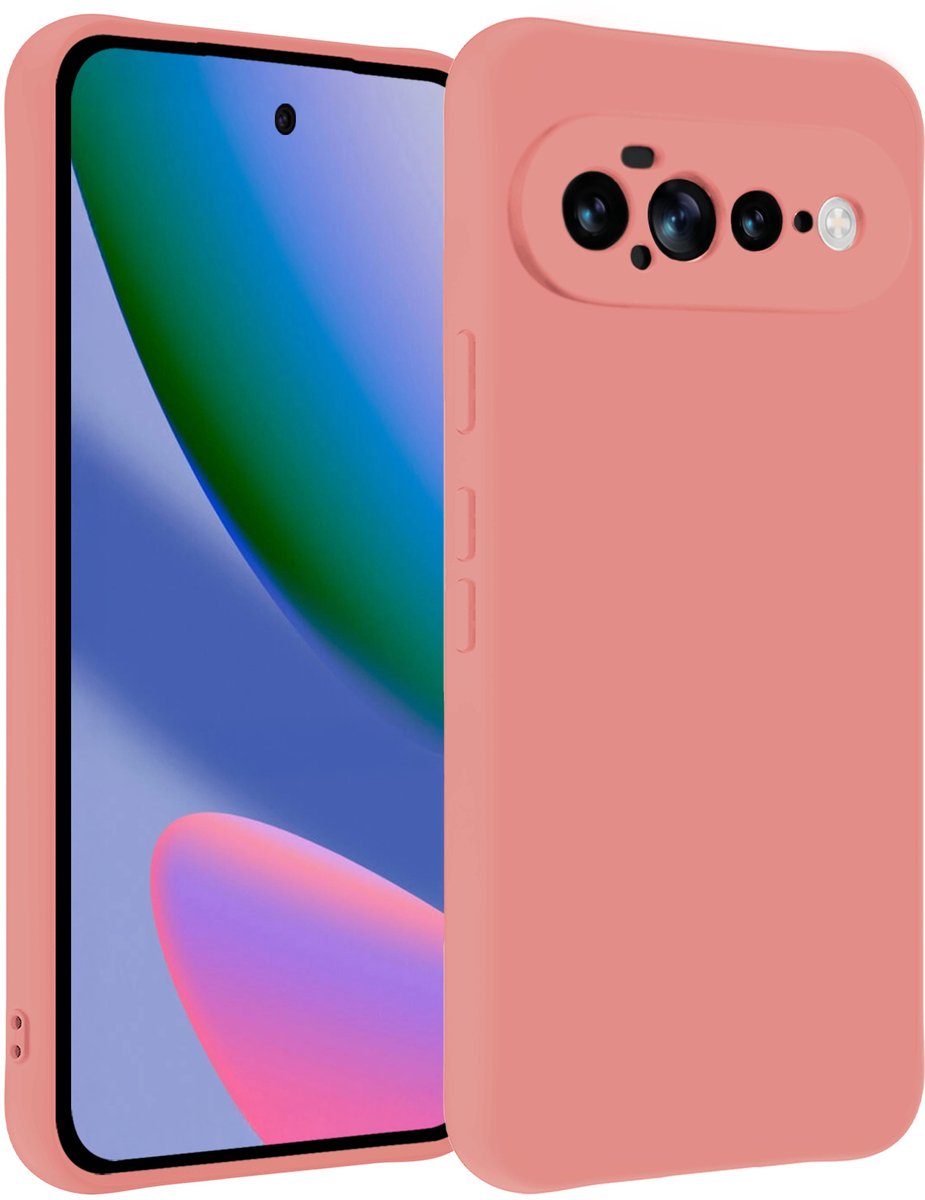 Hoesje - Geschikt voor Google Pixel 11 Pro XL - Sterk & Shockproof - Siliconen Case - Hoes Cover - Telefoonhoes - Lichtroze