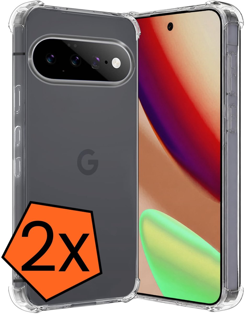Hoes - 2 Stuks - Geschikt voor Google Pixel 11 - Sterk & Shockproof - Siliconen Case - Back Cover - Telefoon Hoesje Shock Proof - Transparant
