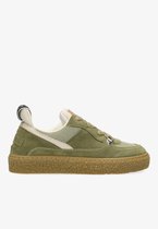 Shabbies Amsterdam - Chewy Unna Sneaker Suède Khaki - Maat 38