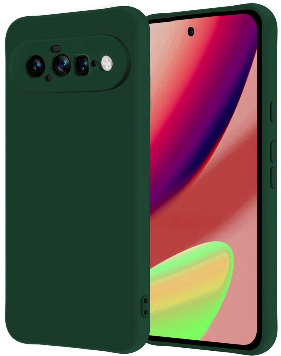 Hoesje - Geschikt voor Google Pixel 11 - Sterk & Shockproof - Hoes Cover - Siliconen Case - Donkergroen