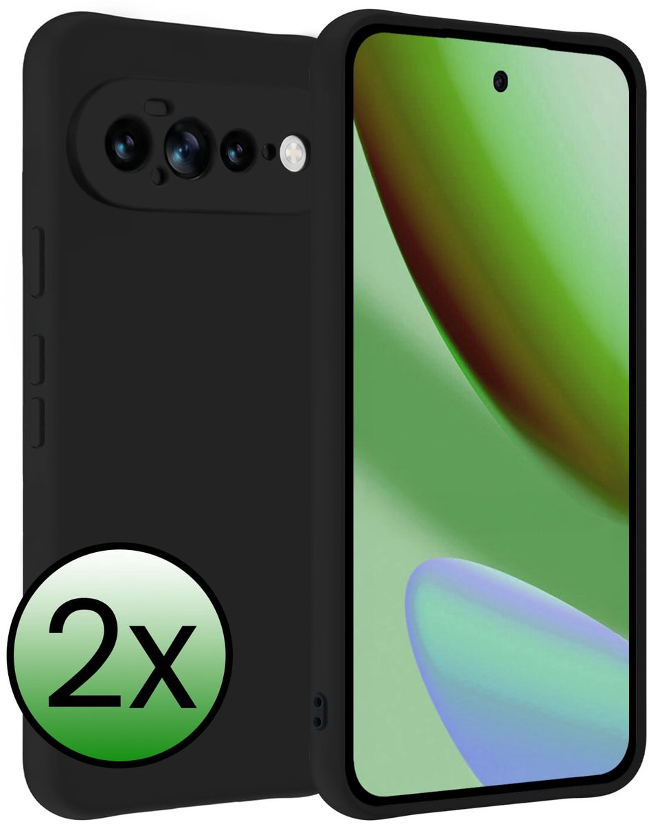 Hoesje 2 Stuks - Geschikt voor Google Pixel 11 Pro XL - Sterk & Shockproof - Case Siliconen - Back Cover - Telefoon Hoes - Zwart
