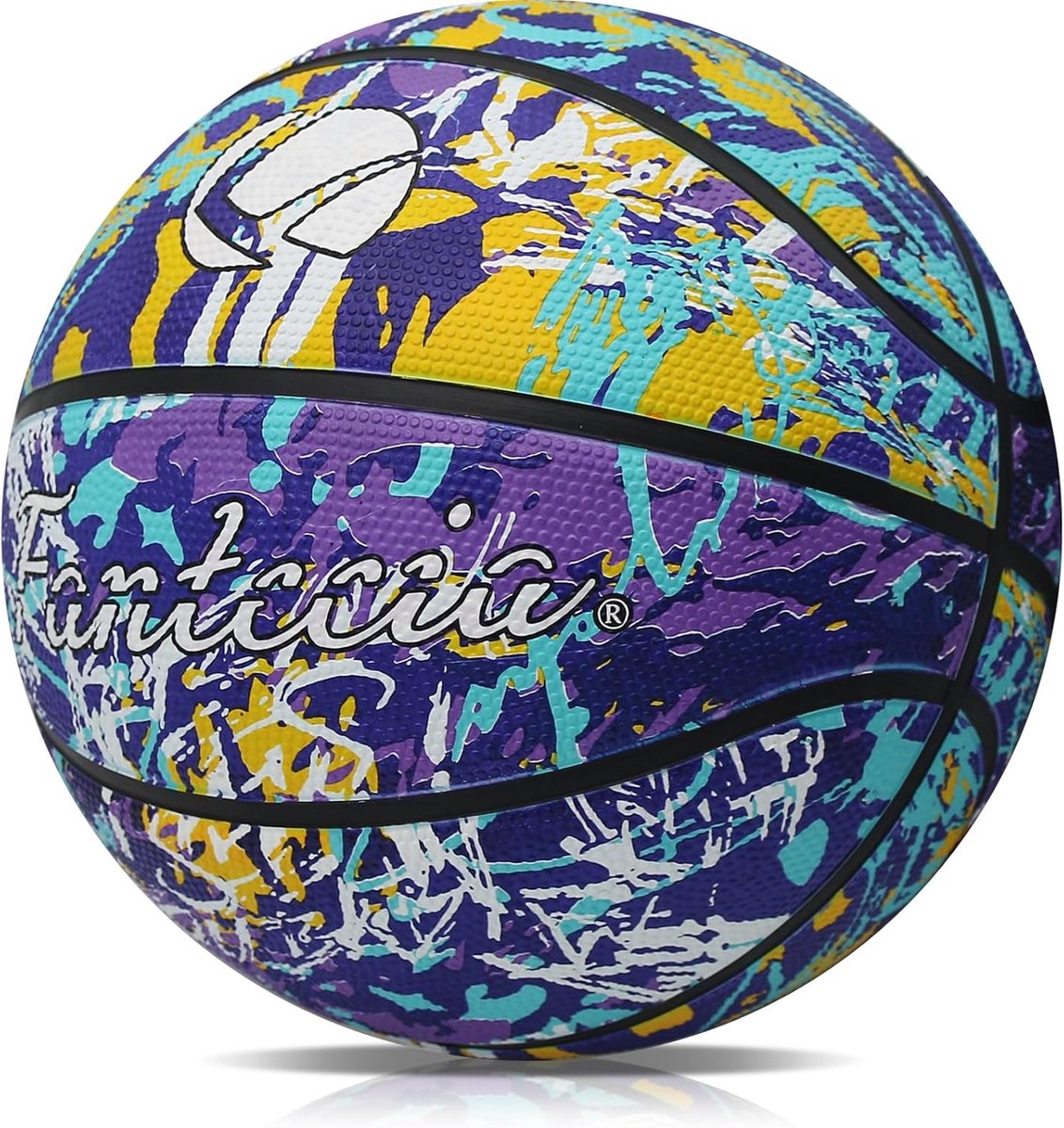 SnelShoppen - Basketball Size 5 met Pomp, Street Training, Rubber Graffiti Basketbal voor Beginners, Tieners en Volwassenen, Duurzaam en Stijlvol