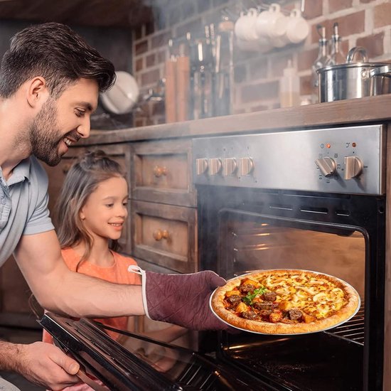 Ronde Pizzaset van 5 Stuks - 30 cm RVS - Voor Oven en Serveren — afbeelding 4