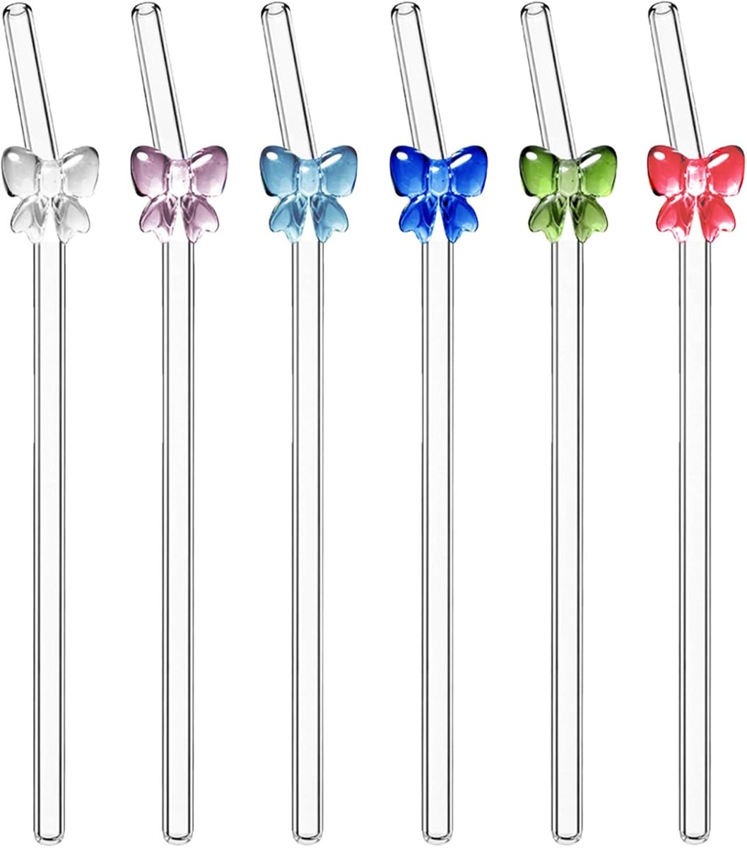 SnelShoppen - Set van 6 Herbruikbare Rietjes 20 cm - Vaatwasmachinebestendige Rietjes voor Drankjes - Perfect voor Feest, Camping, Keuken en Tuin - Di