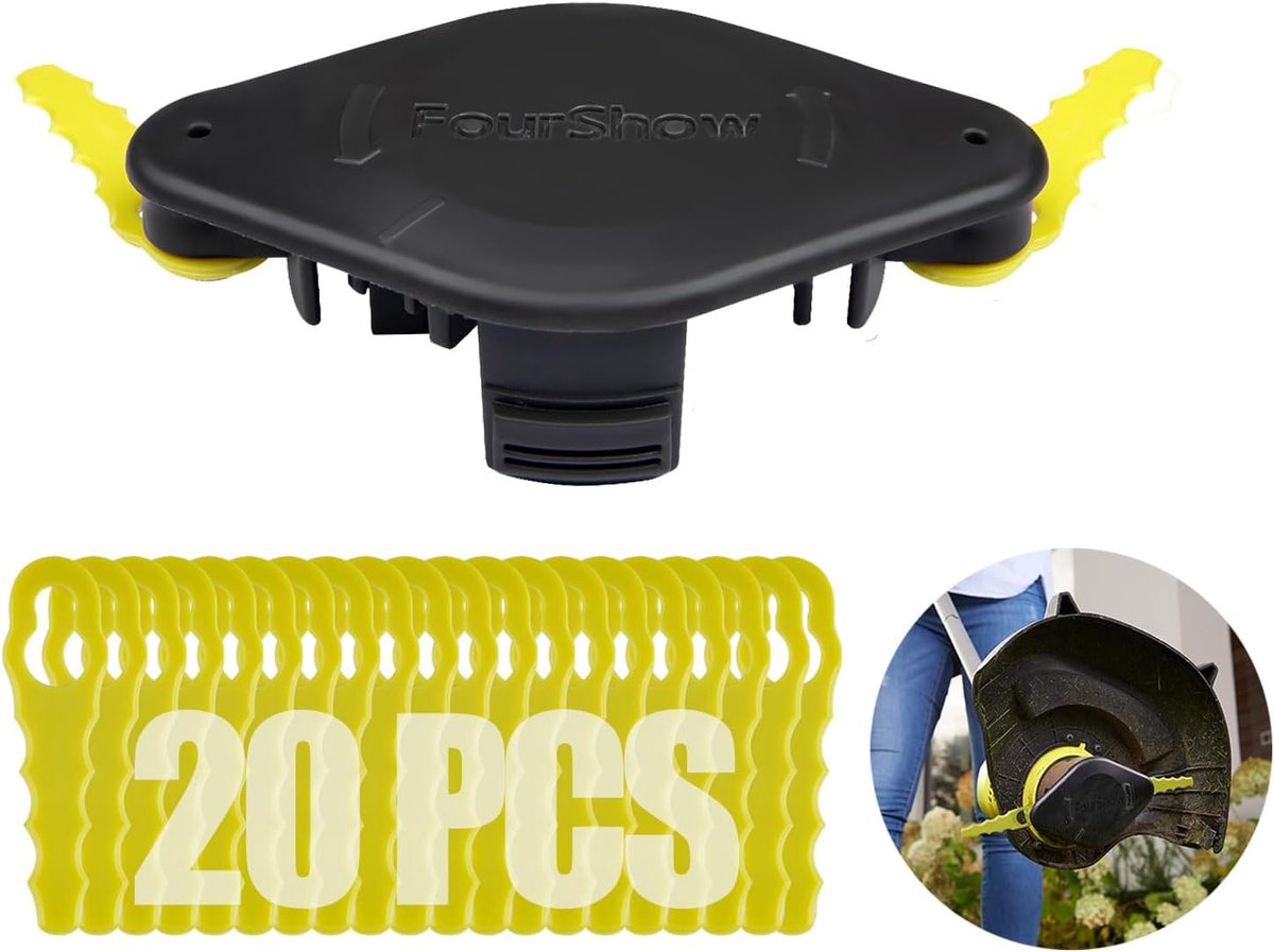 SnelShoppen - Pack van 20 Dubbel Getande Bladen RAC158 + RAC155 voor Ryobi Strimmer - Eenvoudige Installatie, Snelle Vervanging, Tuinonderhoud, Profes