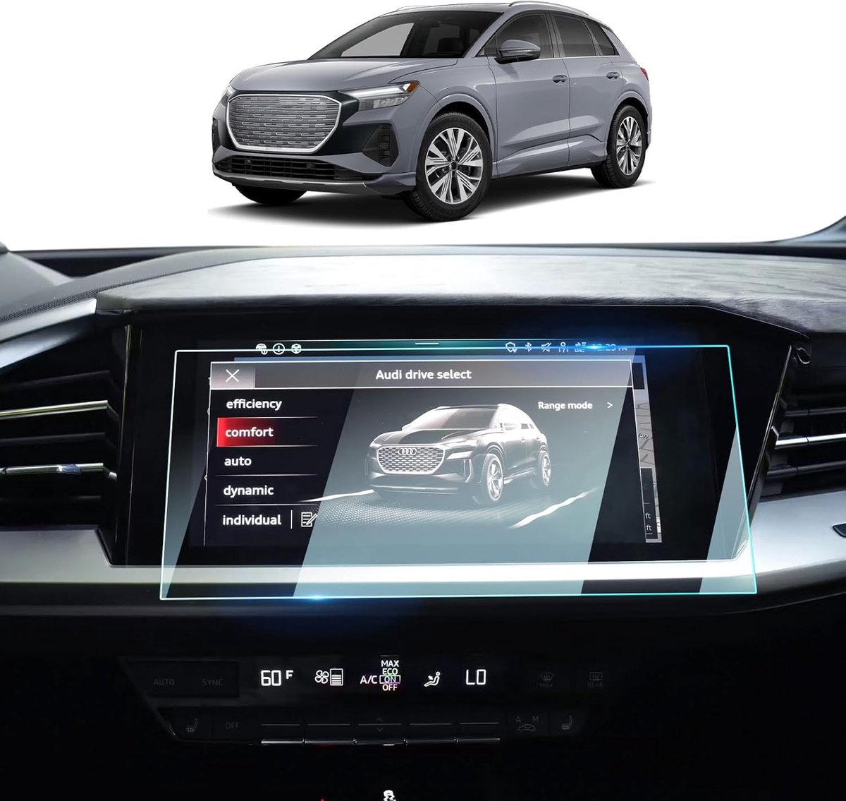 SnelShoppen - 11.6 Inch Navigatie Touch Screen Bescherming voor Audi Q4 e-Tron/Q5 e-tron 2021-2025, 9H Hardheid, Hoge Helderheid, Glas Screen Protecto