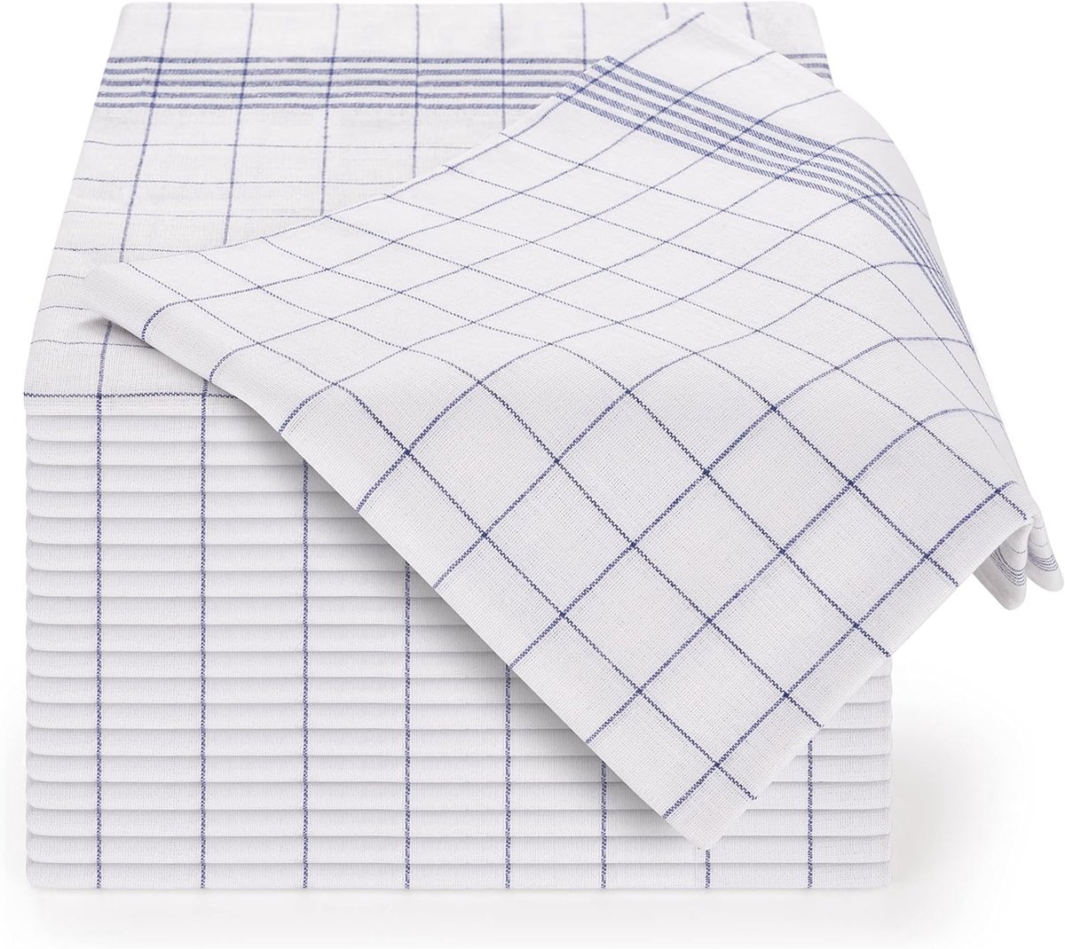SnelShoppen - Premium Keuken Theedoeken Set van 5 - 50 x 70 cm - Blauwe Gestreepte Theedoeken - Professionele Kwaliteit voor Keuken en Restaurant