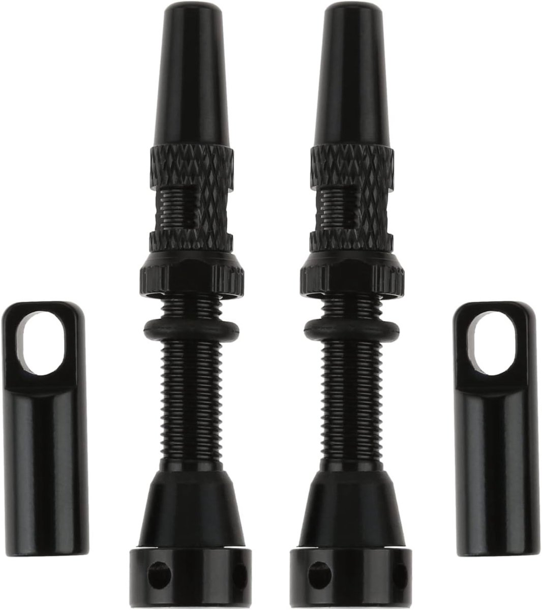 2 Stuks Presta Tubeless Ventielen 44 mm - Aluminium Alloy MTB Ventielen voor Fiets, Geschikt voor Tubeless Systemen en Zwart Ontwerp