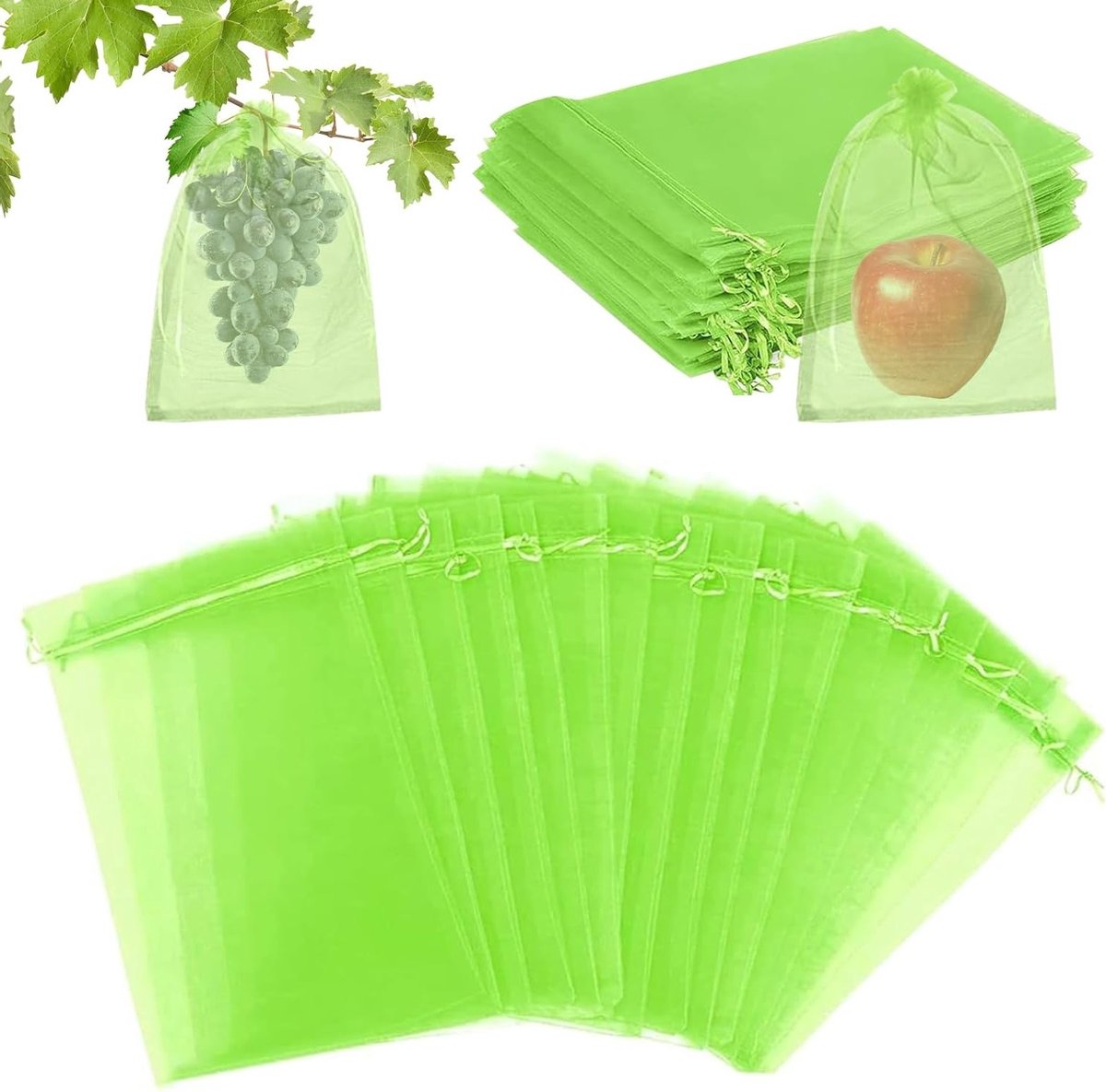 Set van 100 druivenbeschermzakken 17 x 23 cm, ideaal voor fruitbescherming tegen vogels, wespen en insecten