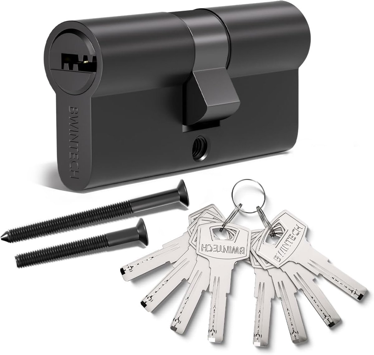 SnelShoppen - 90mm Euro Cilinderslot met 8 Dimple Sleutels, Hoogbeveiligd Zinklegering, Voor UPVC, Houten en Composiet Deuren, Dubbele en Thumb Lock O