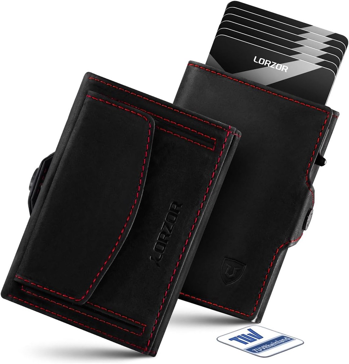 SnelShoppen - Slim Wallet Heren met XXL Munt Pocket, RFID Bescherming, Leer Portemonnee voor 10+ Kaarten, Compact en Dun, Ideaal voor Dagelijks Gebrui