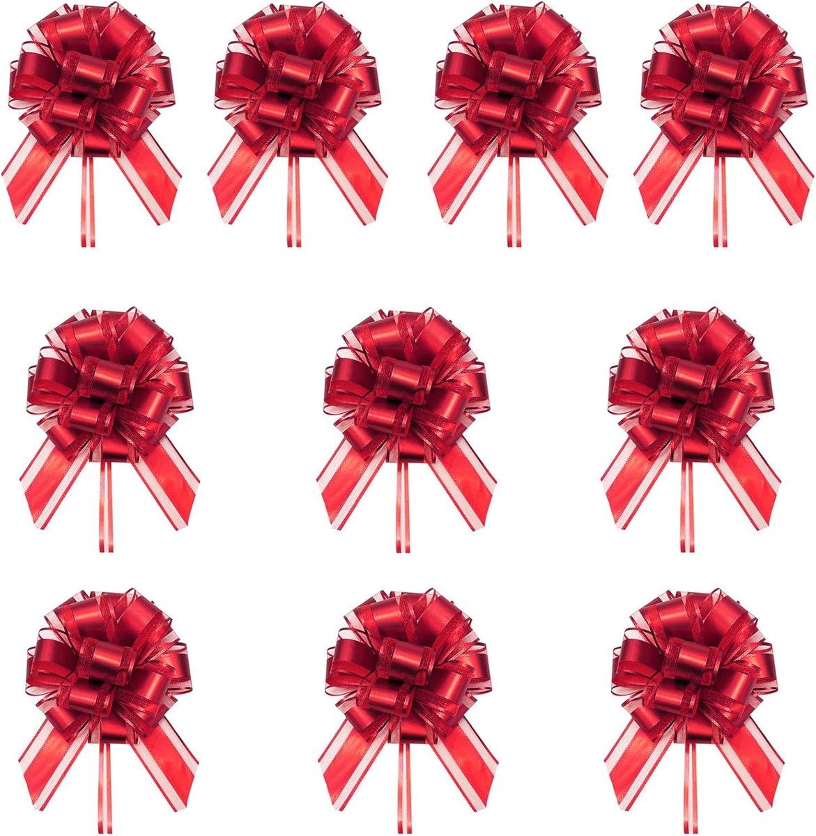 SnelShoppen - Grote Cadeaubogen Set van 10 - 18 cm Trekbogen voor Cadeaus - Decoratieve Strikken voor Verpakkingen - Perfect voor Verjaardagen, Bruilo