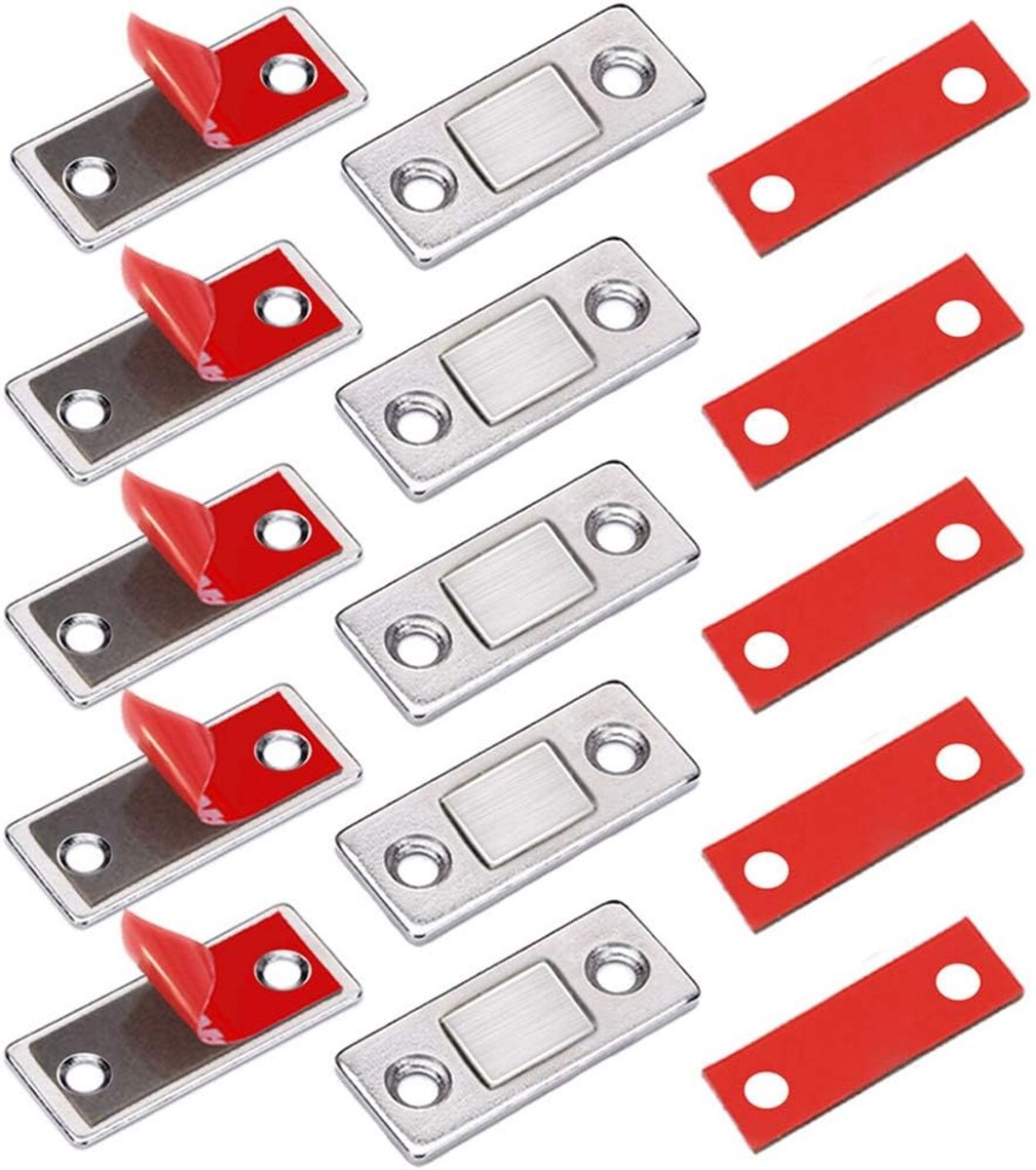 SnelShoppen - Jiayi Deurmagneten voor Kastdeuren - 5 Stuks Sterke Magnetische Sluiting - Zelfklevend voor Keuken, Kasten, Lades, Schuifdeuren en Raamd
