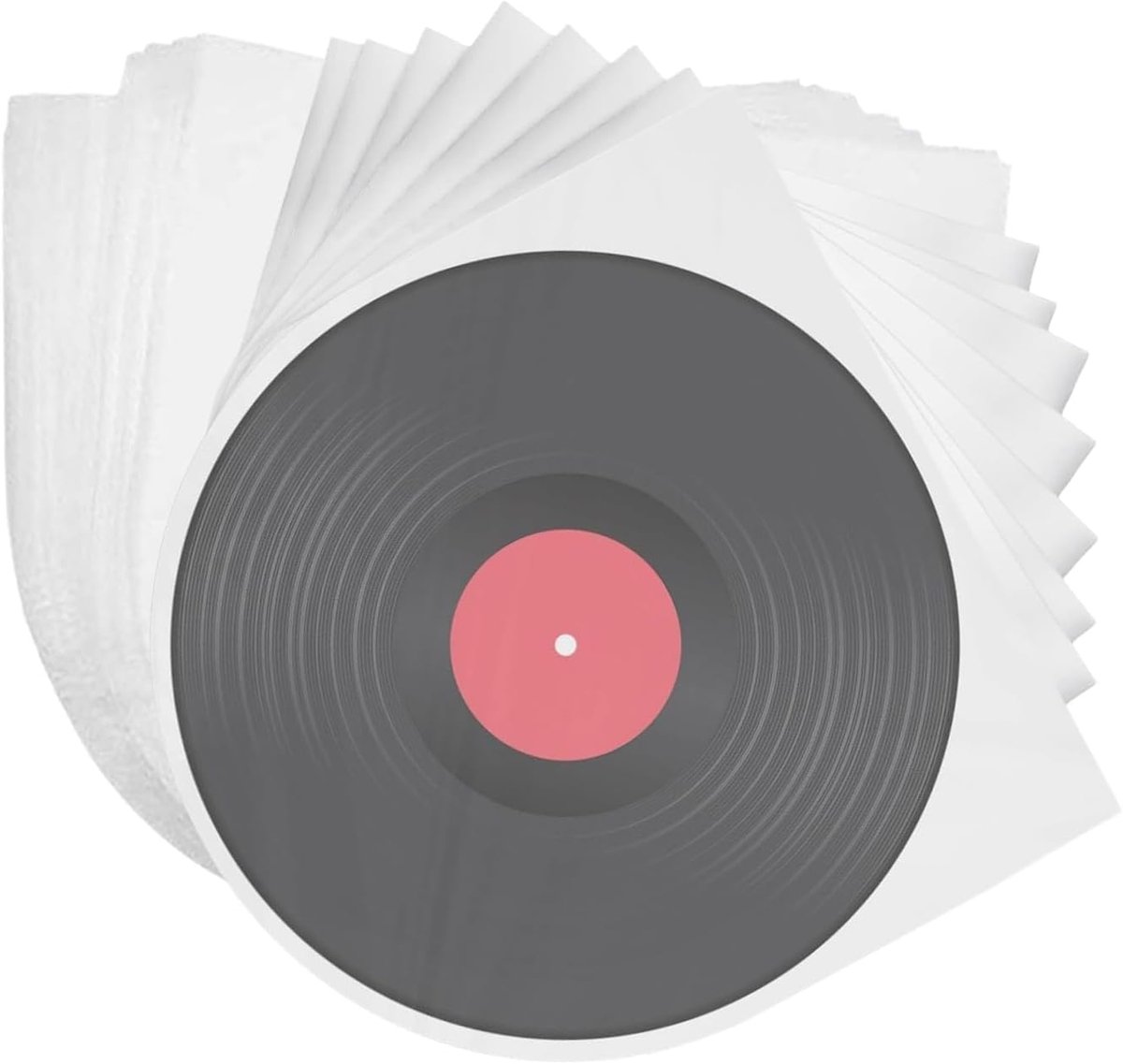 SnelShoppen - Gramophone Vinyl Record Covers 10 inch - 50 Stuks Antistatische PP Binnenhoezen - Bescherming tegen Stof, Krassen en Vocht - Semi-Transp