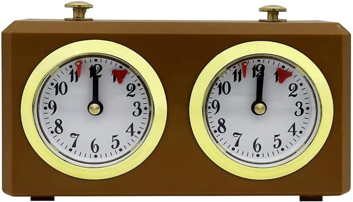 SnelShoppen - Mechanische Schakenklok Analoog voor Schaakspel, Timer, Klok, Officiële Horloges, Geen Batterij Nodig, Ideaal voor Toernooien en Thuisge