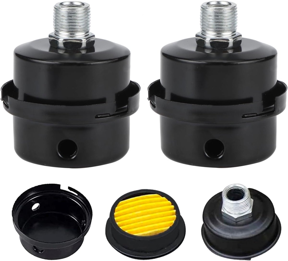 Compressor Onderdelen Set met 3/8 inch en 16mm Luchtfilter, Metalen Demper en Zuigdraad