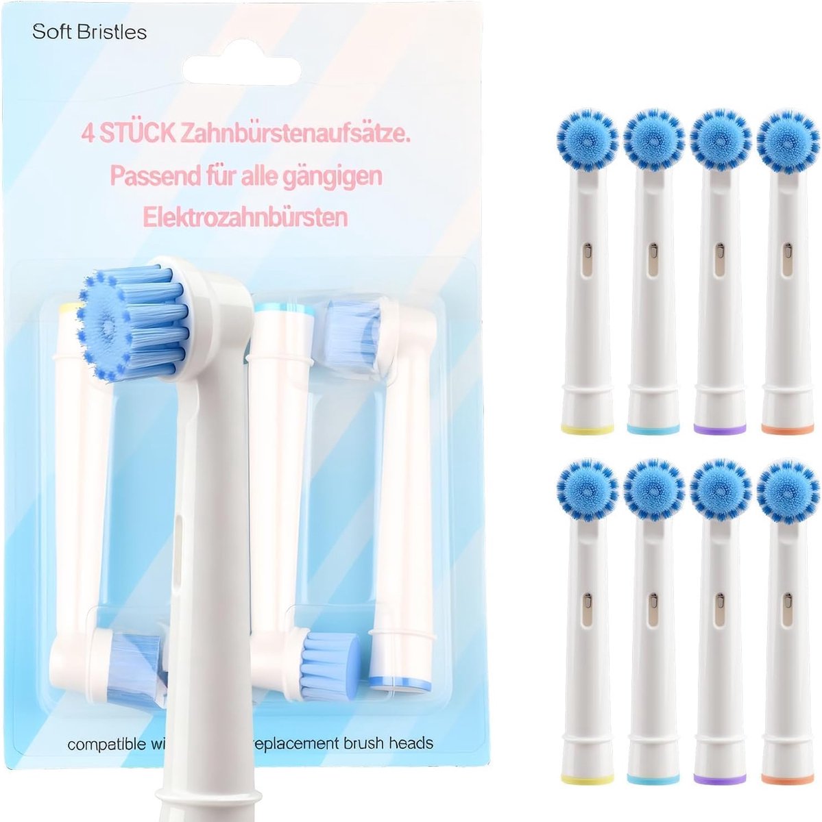 SnelShoppen - Sensitive Gum Care Vervangende Borstelkoppen voor Tandenborstel - Zachte Borstelharen voor Gevoelige Tandvlees - 2 Stuks - Effectieve Mo