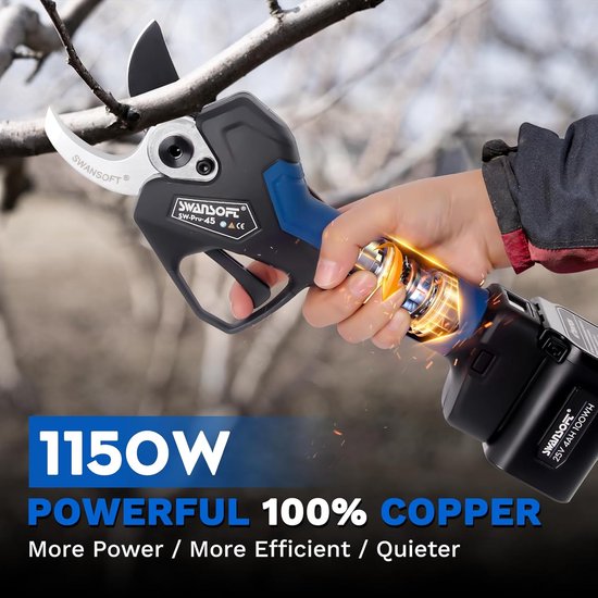 Thijox - Accu-takkenschaar 45 mm, 25 V, 1150 W, Krachtige Draadloze Snoeischaar voor Nauwkeurig Snoeien van Rozen en Wijnstokken, Lichtgewicht en Ener van Thijox — afbeelding 3