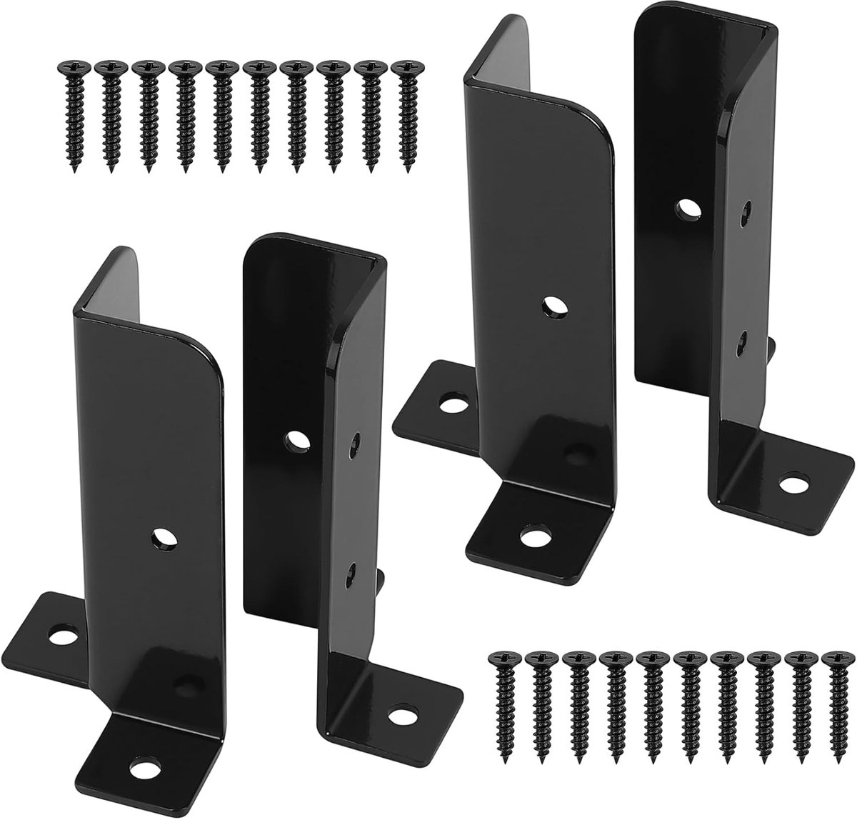 SnelShoppen - 4 Stuks Post Steunen voor Houten Palen en Hekwerk, Ondersteuningshuls, 38x38/50x50/50x101/101x101 mm, Hoogwaardige Metaal, Eenvoudig te