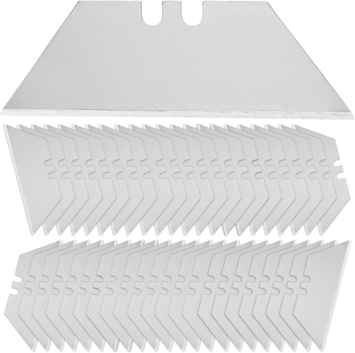 Thijox - Trapeziumvormige mesjes voor tapijtmesjes - Vervangingsmesjes Trapezium 100 stuks - Koolstofstaal Cuttermessen Mesjes 0,60 mm voor Snijden en