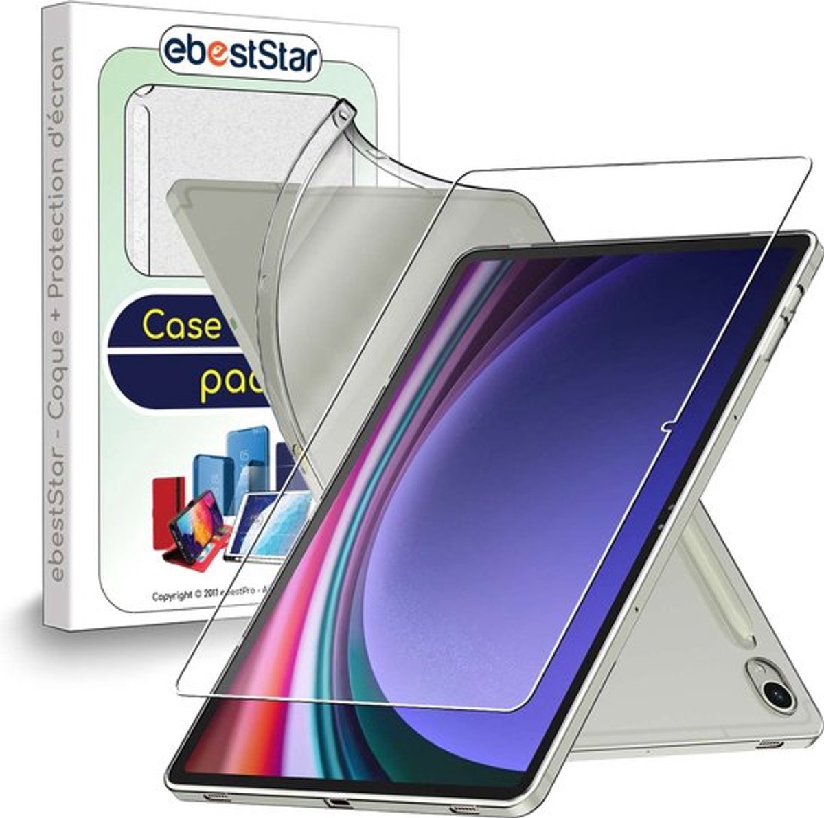 ebestStar - Hoes geschikt voor Samsung Galaxy Tab S9, 5G, Back Cover, Beschermhoes anti-luchtbellen hoesje, Transparant + Gehard Glas