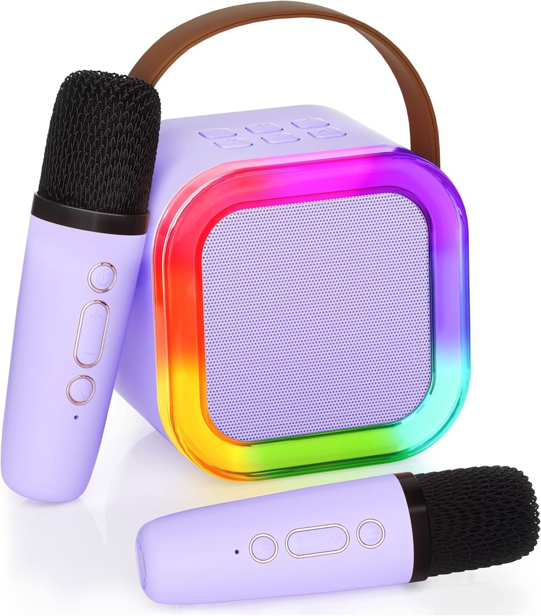 SnelShoppen - Karaoke Machine voor Kinderen en Volwassenen, Draadloze Bluetooth Speaker met Microfoon, Perfecte Verjaardagscadeaus voor Meisjes en Jon