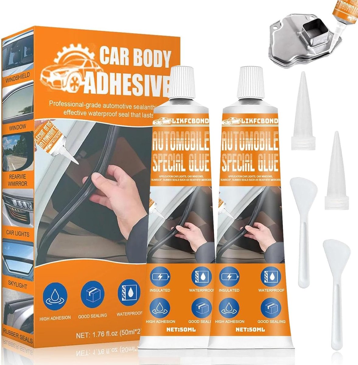 SnelShoppen - Body Glue Black Silicone voor Auto, Kit, Raam, Weerbestendig, 100ML, Hoge Kwaliteit, Elastisch, Anti-aging, Onderhoud, Auto Onderdelen