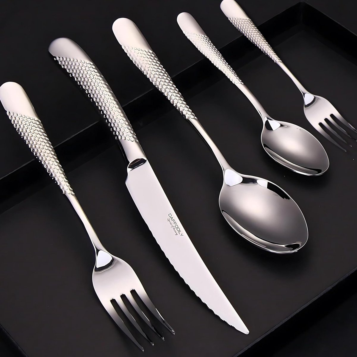 SnelShoppen - Luxe Bestekset van 20 Stuks voor 4 Personen - 18/10 Roestvrijstaal - 2-in-1 Steakmessen - Vaatwasmachinebestendig - Spiegelschoon - Eleg