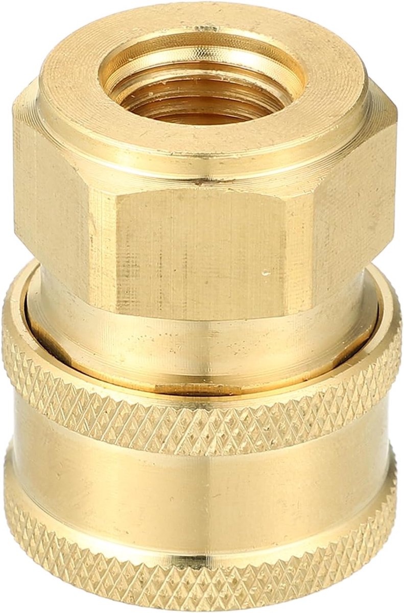 SnelShoppen - High Pressure Washer Clutch/Outer Female Washer Gun Adapter Universeel voor Auto - Duurzaam Messing 1/4" - 1 Stuk Koper Kleur