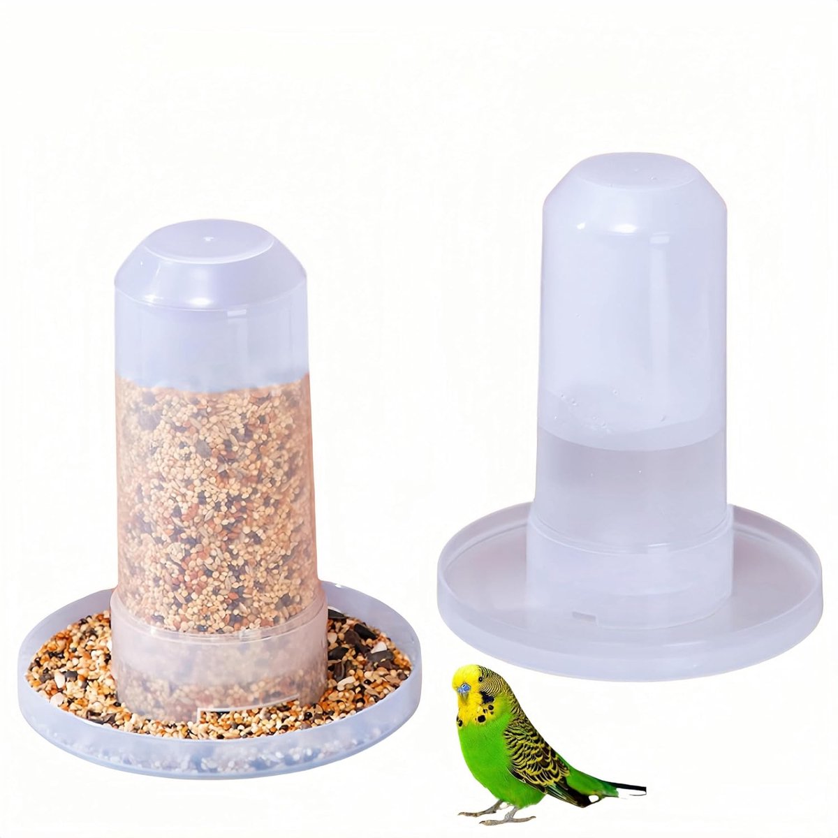 SnelShoppen - Automatische Vogelwaterdispenser 350 ml - Parrot Water Dispenser - Voederbak voor Parkieten en Kanaries - Set van 2 - Dierenaccessoires